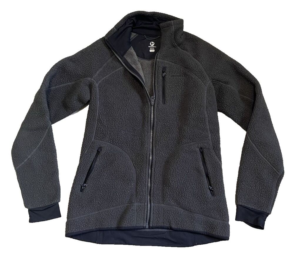 Merrell Continuum Women S Gray Fleece Full Zip Jacket Warm Hiking Outdoor Active